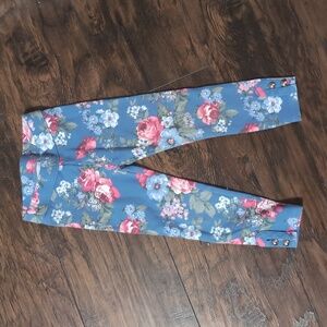 Janie and Jack Floral Pink and Blue Leggings